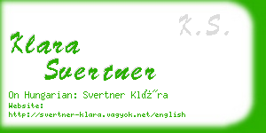 klara svertner business card
